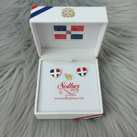 Pendientes Corazón Republica Dominicana 🇩🇴 Gold.