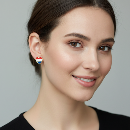 Pendientes Corazón Paraguay 🇳🇱. Gold.