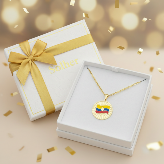 Cadena con Colgante Medalla 🏅 Ecuador 🇪🇨 M Gold