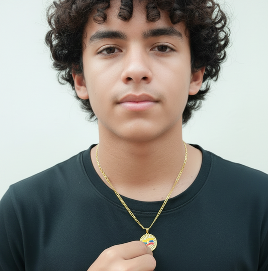 Cadena con Colgante Medalla 🏅 Ecuador 🇪🇨 M Gold
