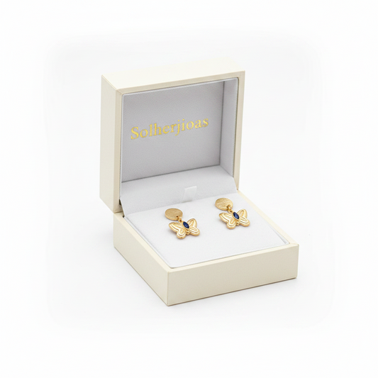 Pendientes Mariposa 🦋 circón color Zafiro
