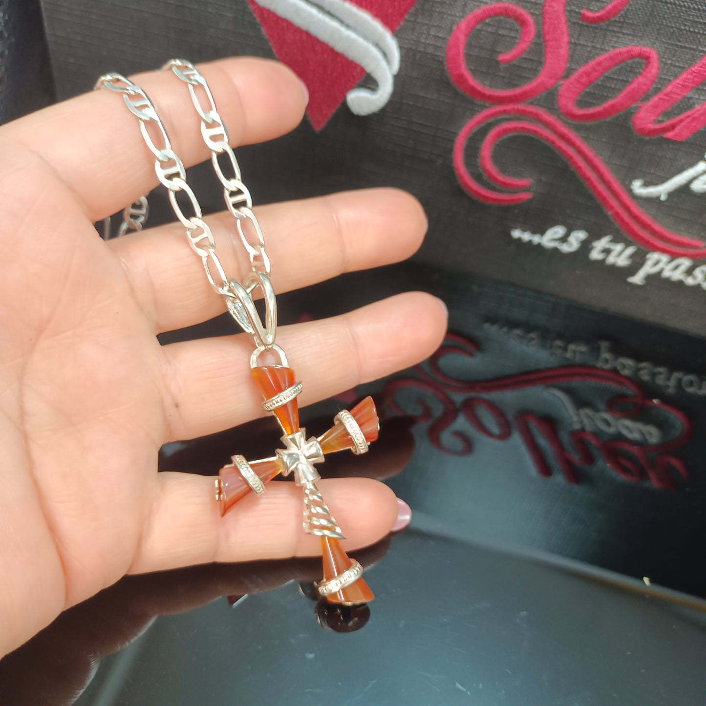 Cadena ⛓️ con Colgante Cruz Topac Silver..