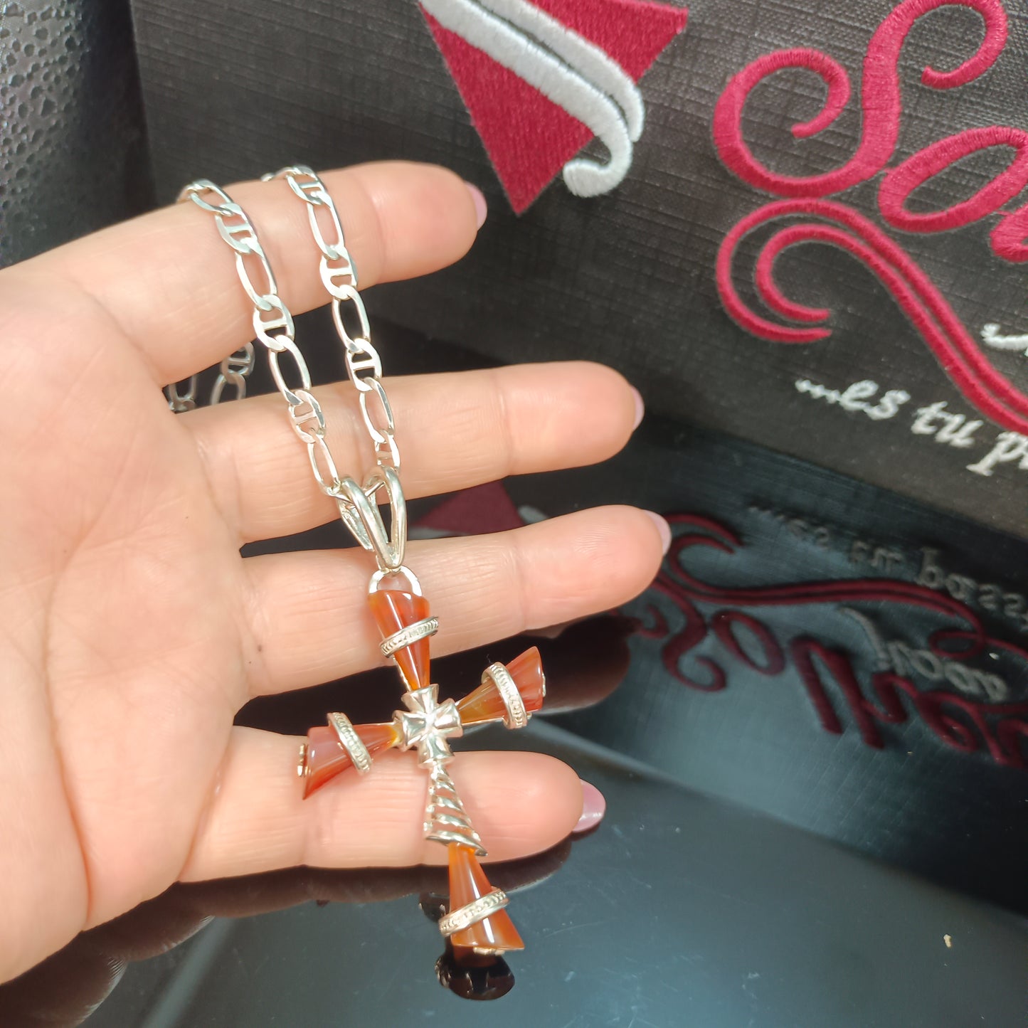 Cadena ⛓️ con Colgante Cruz Topac Silver..