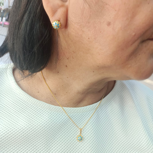 Conjunto Esfera Pilar Gold.
