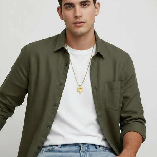 Cadena ⛓️ colgante personalizado cuadrado ⏹️ Gold .