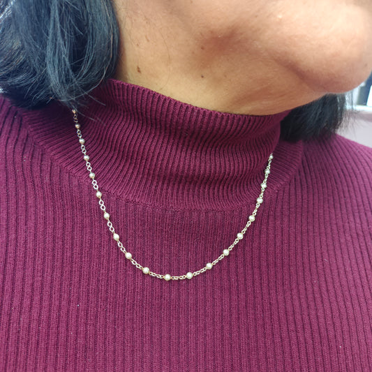 Gargantilla Perlas Mini Plata.