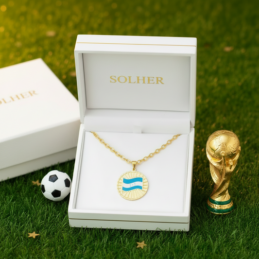 Cadena con Colgante Honduras  Medalla M Gold H .