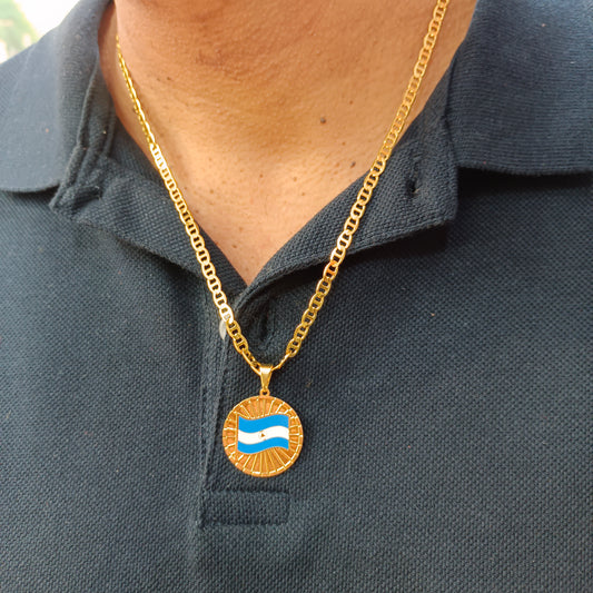 Cadena ⛓️ con Colgante Medalla 🏅 Nicaragua 🇳🇮 T.M