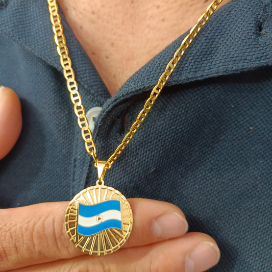 Cadena ⛓️ con Colgante Medalla 🏅 Nicaragua 🇳🇮 T.M