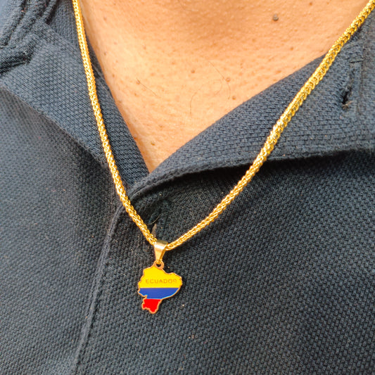 Cadena ⛓️ con Colgante Mapa Ecuador 🇪🇨 T: M