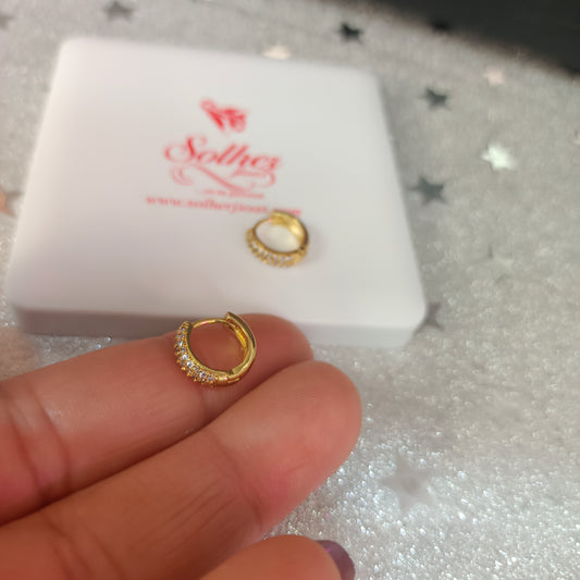 Argollas con Circonitas Finas Gold. T: S