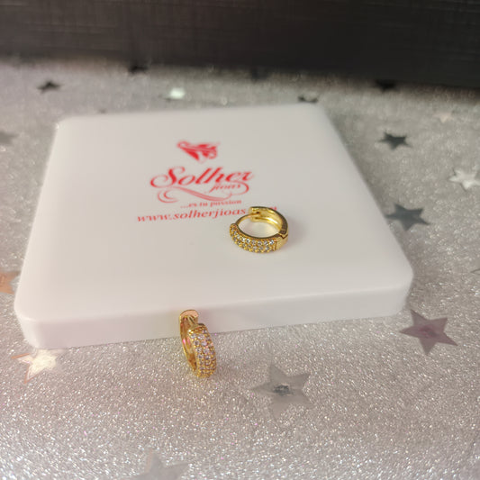 Argollas con Circonitas Finas Gold. T: S