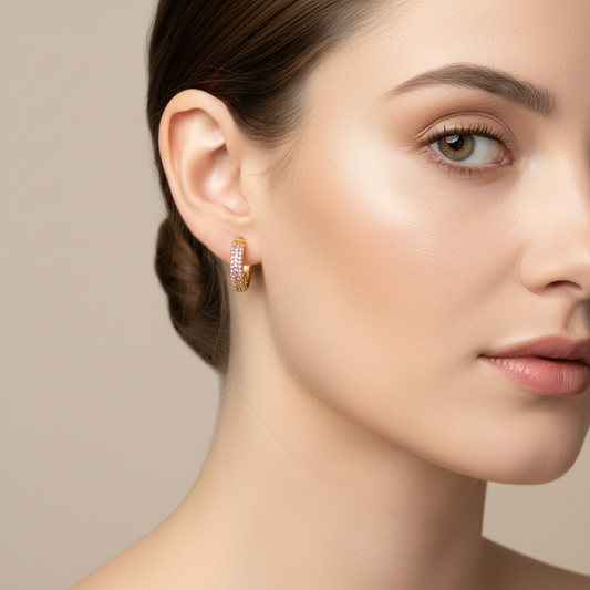 Argollas con circonitas finas Gold.T:L