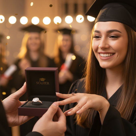 Anillo graduación para Chica a Circonitas  Plata