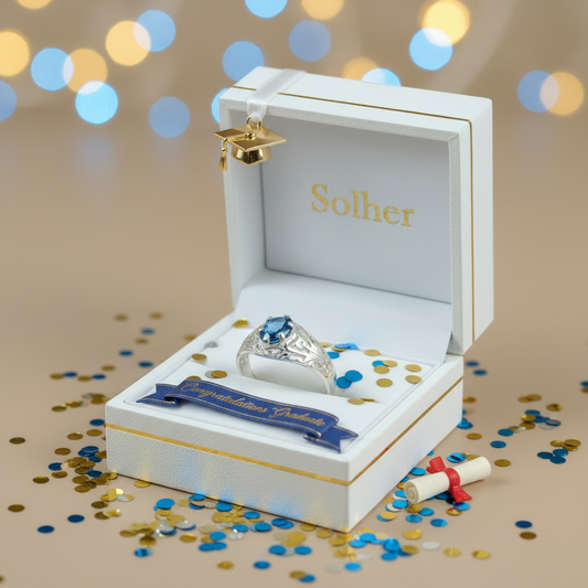 Anillo 🎓 graduación para Chica Silver.