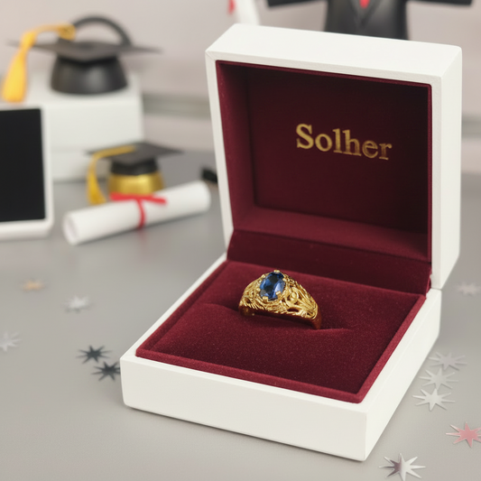Anillo 🎓 graduación para  niño Gold.