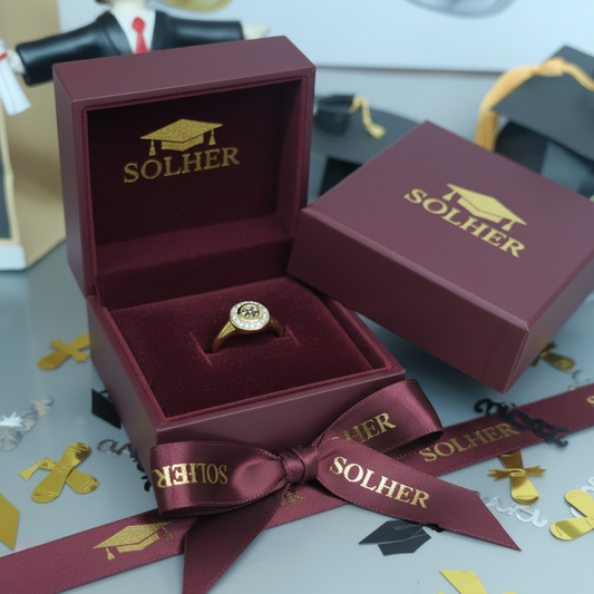 Anillo  Circonitas Graduación 🎓 para chico  Gold