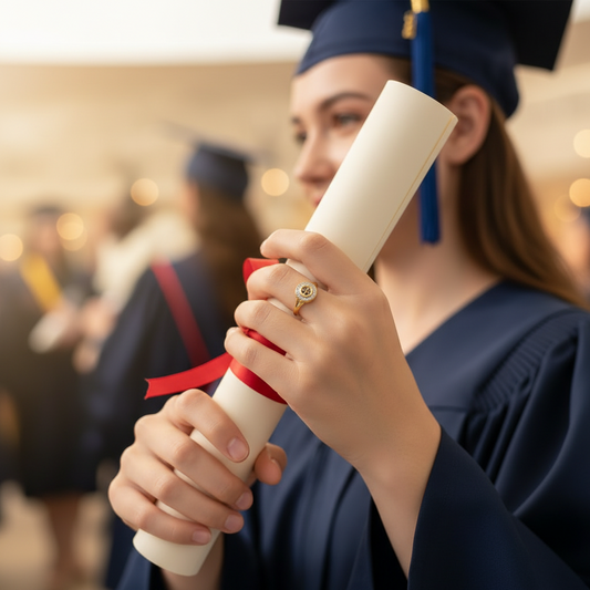 Anillo  Circonitas graduación 🎓 para niña Gold