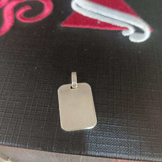 Colgante placa para personalizado plata