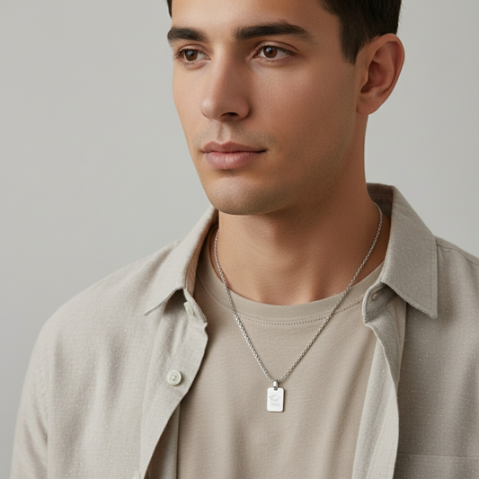 Colgante placa para personalizado plata