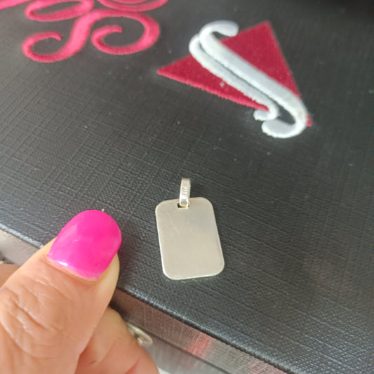 Colgante placa para personalizado plata