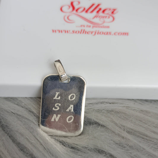 Colgante Placa Rectangular para personalizar silver