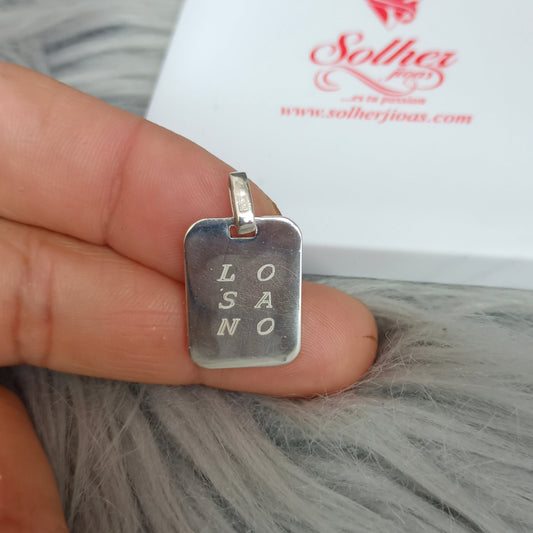 Colgante Placa Rectangular para personalizar silver