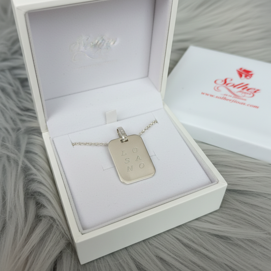 Colgante Placa Rectangular para personalizar silver