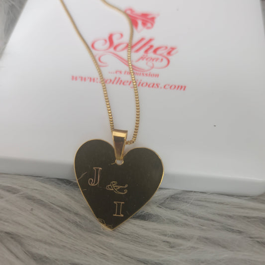 Cadena ⛓️ con Colgante corazón ❤️ para personalizar Gold.