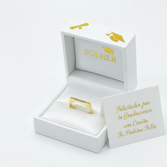 Anillo graduación 🎓 personalizado Gold.