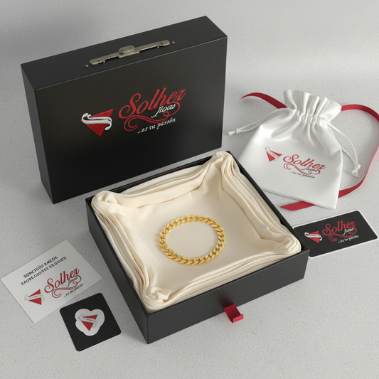 Pulsera  Tejido Cubano Silver and Gold. Grosor. 9