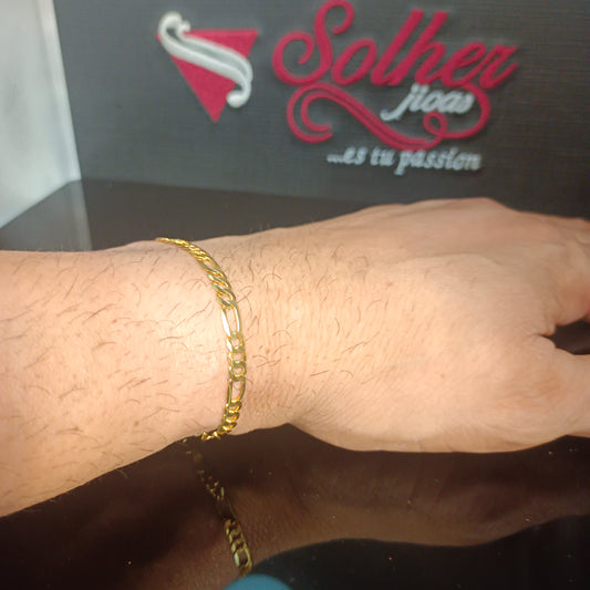 Pulsera tejido Eslabon  Silver and Gold.