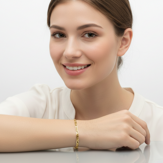 Pulsera tejido Eslabon  Silver and Gold.