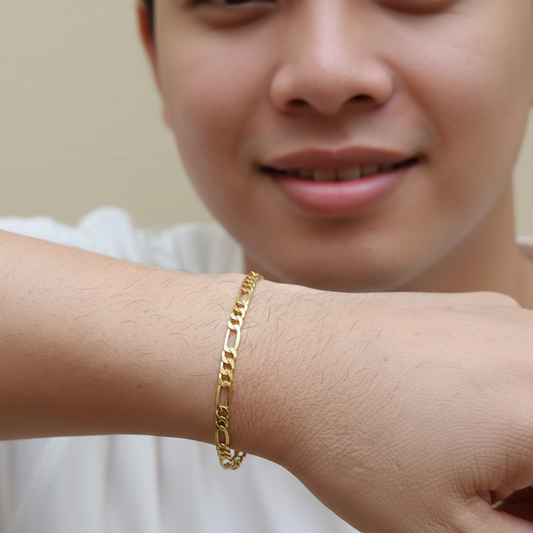 Pulsera tejido Eslabon  Silver and Gold.