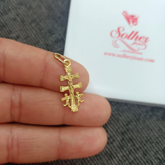 Colgante Cruz Caravaca Gold T: S