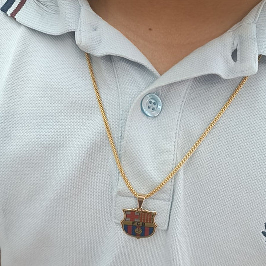 Cadena con colgante escudo Barça Gold.