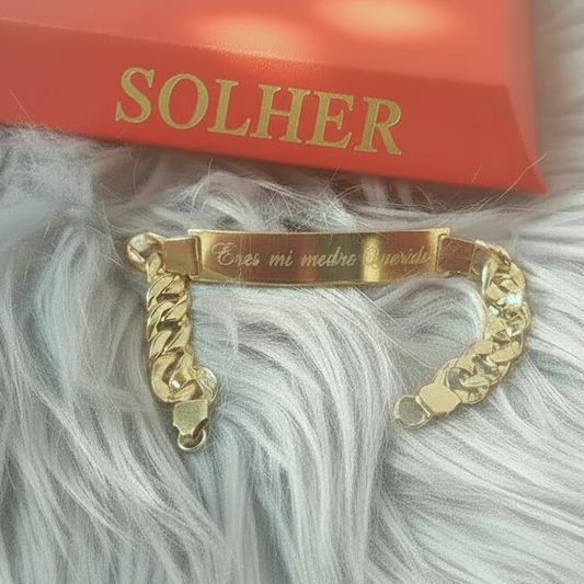 Pulsera Madre Querida Personalizado Gold.