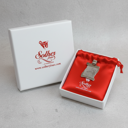 Colgante Placa Pergamino Personalizado Plata.