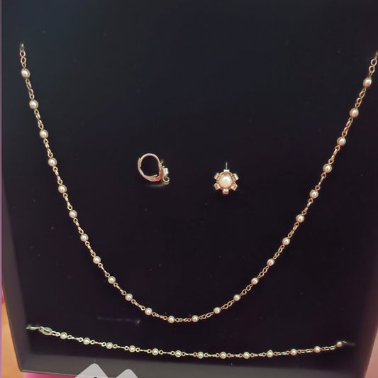 Conjunto Perla Flor Plata