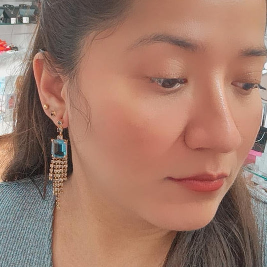 Pendientes con Cristales Austriacos y  Circonitas Finas.