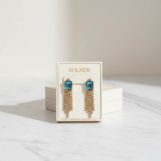 Pendientes con Cristales Austriacos y  Circonitas Finas.