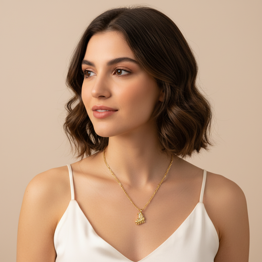 Cadena con Colgante Patín Gold. -