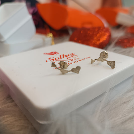 Pendientes  Tres Corazones  Plata.