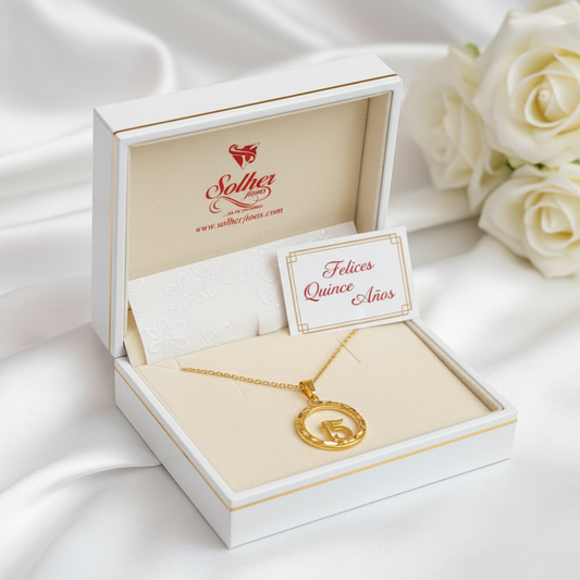 Cadena con Colgante  Quince  Aro Gold. (