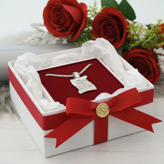 Cadena Placa Pergamino Personalizado Plata