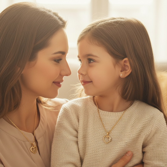 Colgante de corazón niña en gold