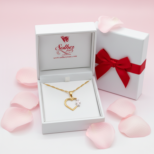 Cadena con colgante corazón niño gold