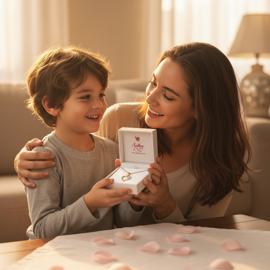 Cadena con colgante corazón niño gold