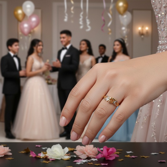 Anillo 15 años con circonitas finas