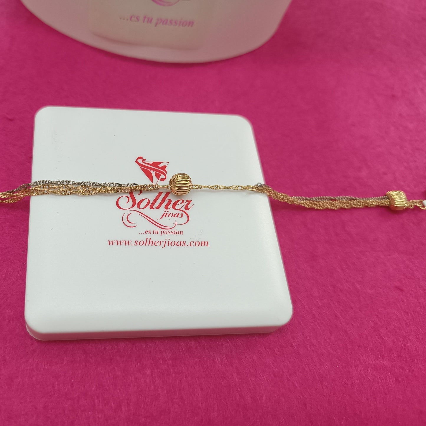 Pulsera 3 Esferas Gold